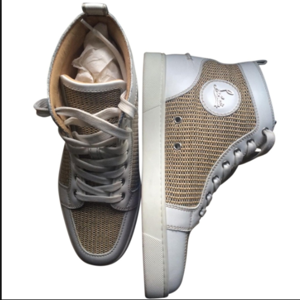 CHRISTIAN LOUBOUTIN Rantus Flat Calf/Cotton Rafia